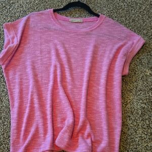 Zenana Outfitters Pink Boxy Relaxed Tee